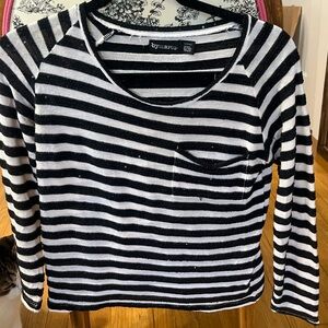 Striped and sequined blouse